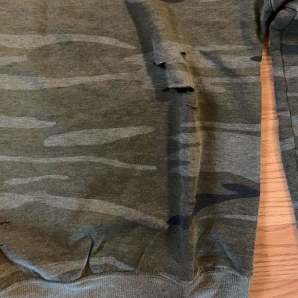 Soft, Slightly Distressed Camo Sweatshirt - Picture 3 of 4